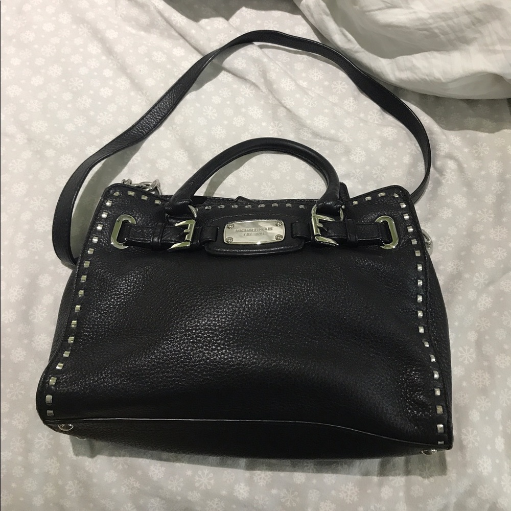 Michael Kors Black studded silver handbag